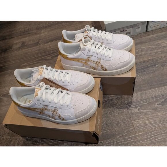 NIB Asics Japan S Sneaker in White & Pure Gold - size W9 - Picture 3 of 10